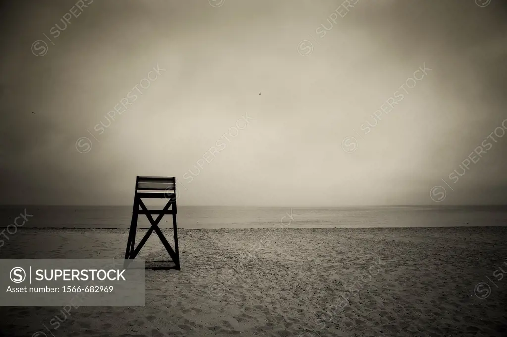 Moody lifeguard stand on beach, Cape Cod, MA