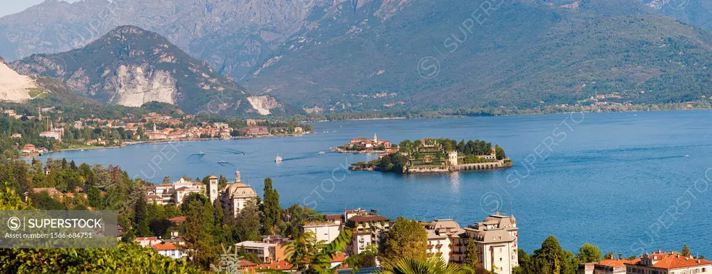 The town of Stresa and Isola Bella on Lake Maggiore Italy