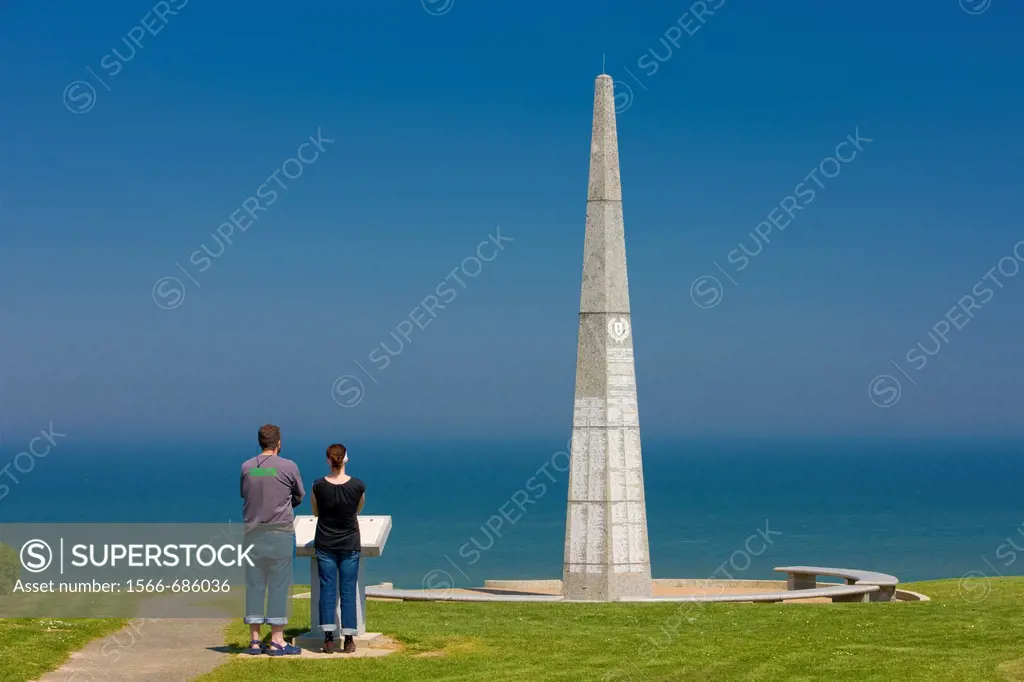 The 1st infantry division monument near Omaha Beach, Normandy, France