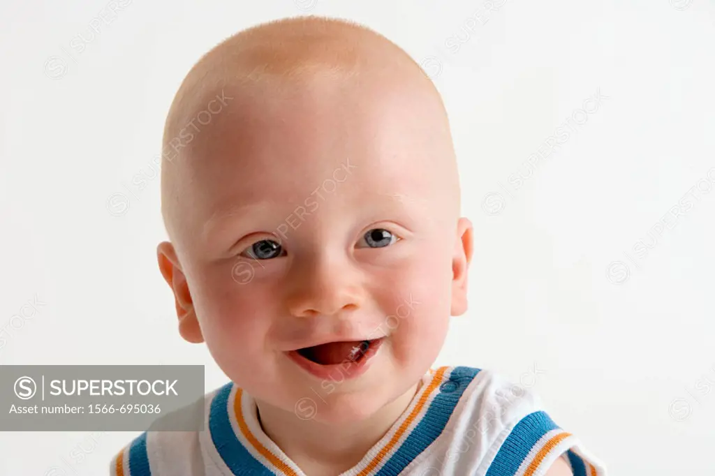 Portrait of a blond baby boy.