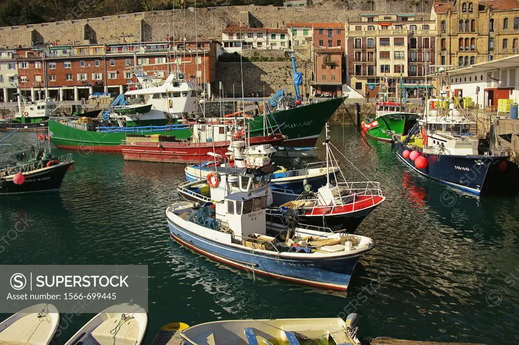 Old fishing harbour, San Sebastian, Guipuzcoa, Basque Country, Spain
