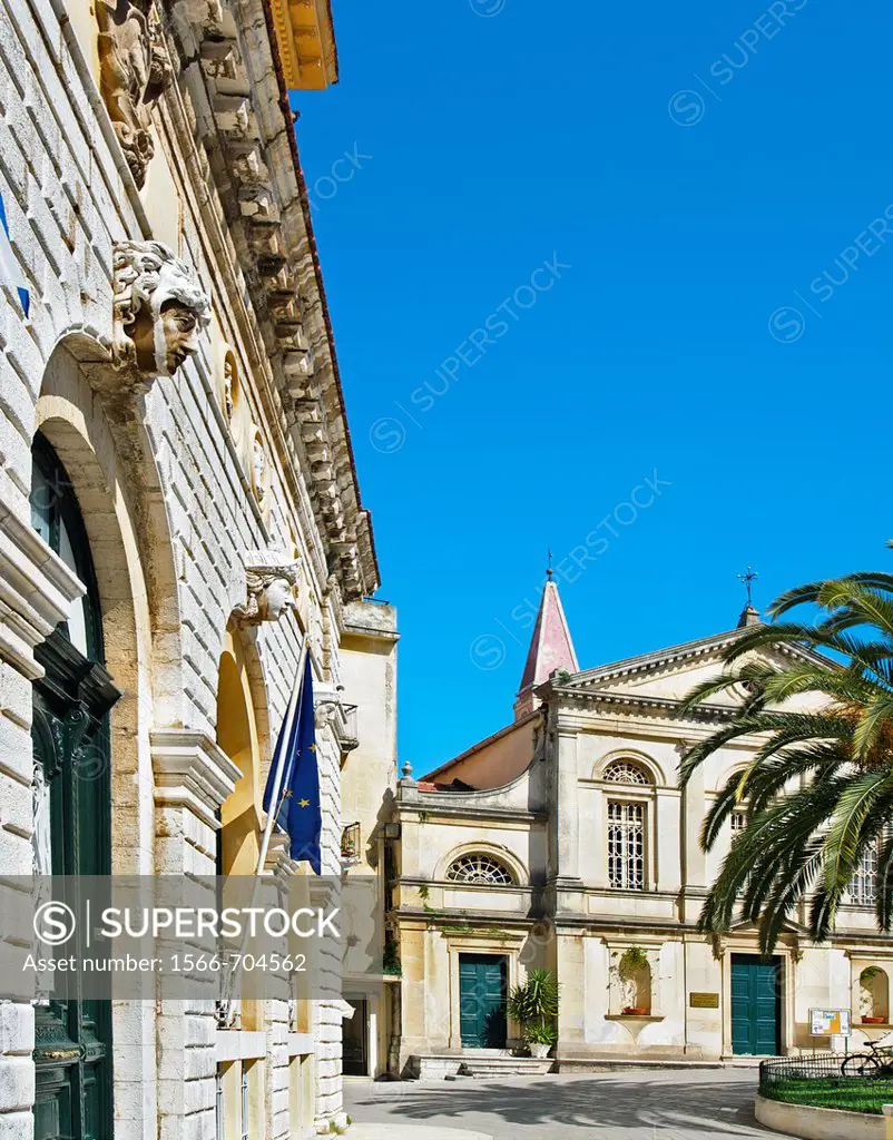 The City Hall and Saint Jacob, in Dimarchiou square, Kerkyra town, Corfu, Greece