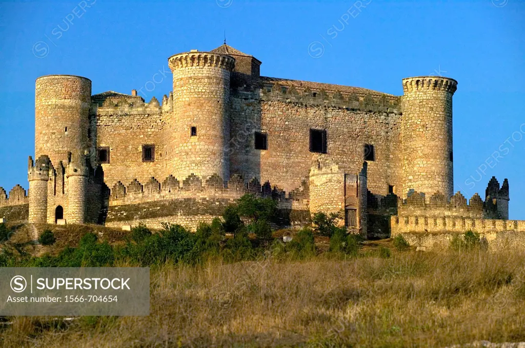 Belmonte castle 15th century  Cuenca province, the route of Don Quixote, Spain