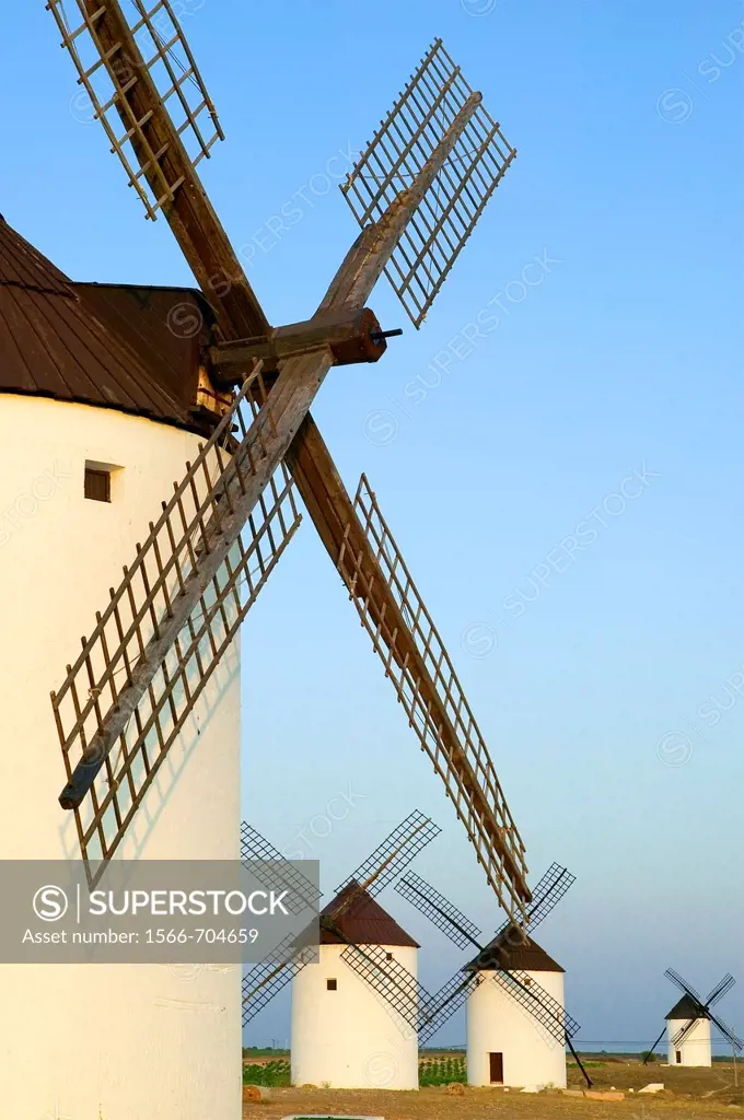 Windmills  Mota del Cuervo  Cuenca province  The Route of Don Quixote  Castilla-La Mancha  Spain