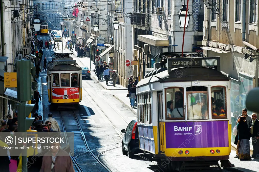 Tramway, Baixa, Lisbon, Portugal