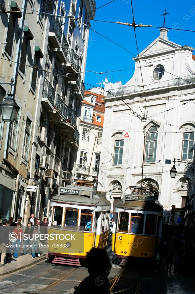 Tramway, Baixa, Lisbon, Portugal