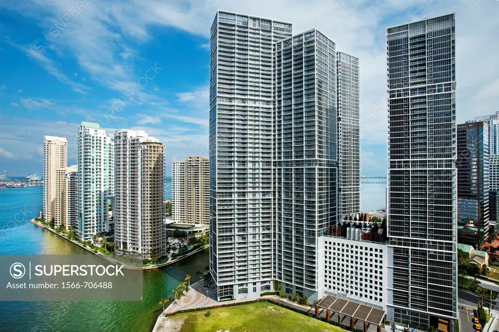Brickell Island and Downtown skyline, Miami, Florida, USA