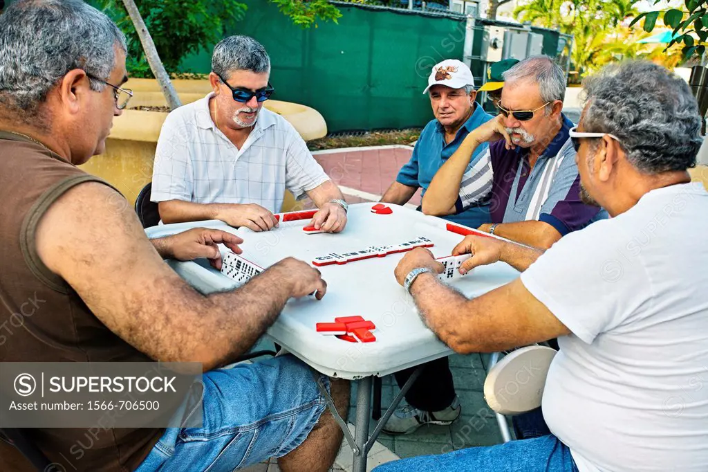 Playing domino, Calle Ocho, Little Havana  Miami  Florida  USA