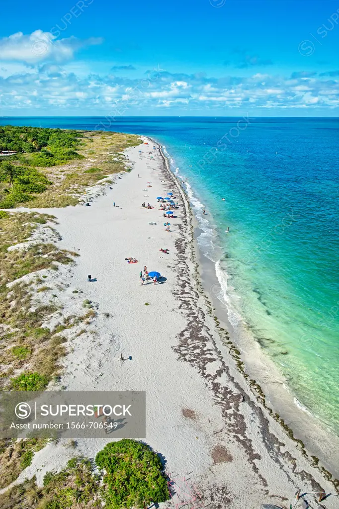 Beach at Cape Florida Lighthouse, Key Biscayne, Miami, Florida  USA