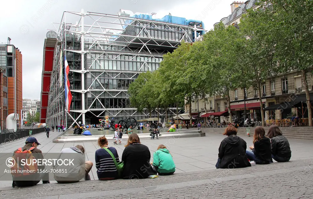 Place Stravinsky, between the Centre Pompidou and the Church of Saint-Merri, Paris, France