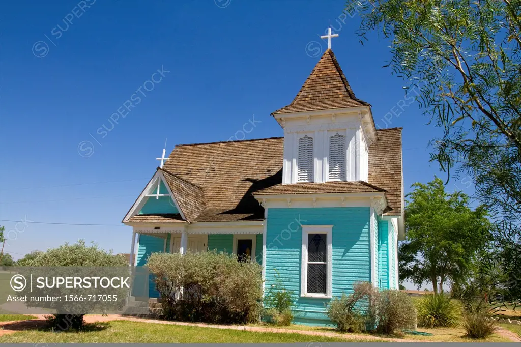 Saint Stephen´s Episcopal Church at historic old Fort Stockton park, Texas, USA