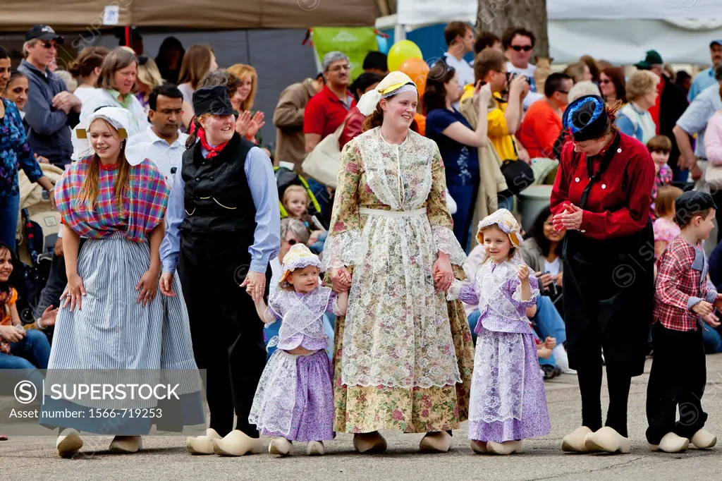 Dutch people in ethnic dress in Holland, Michigan, USA
