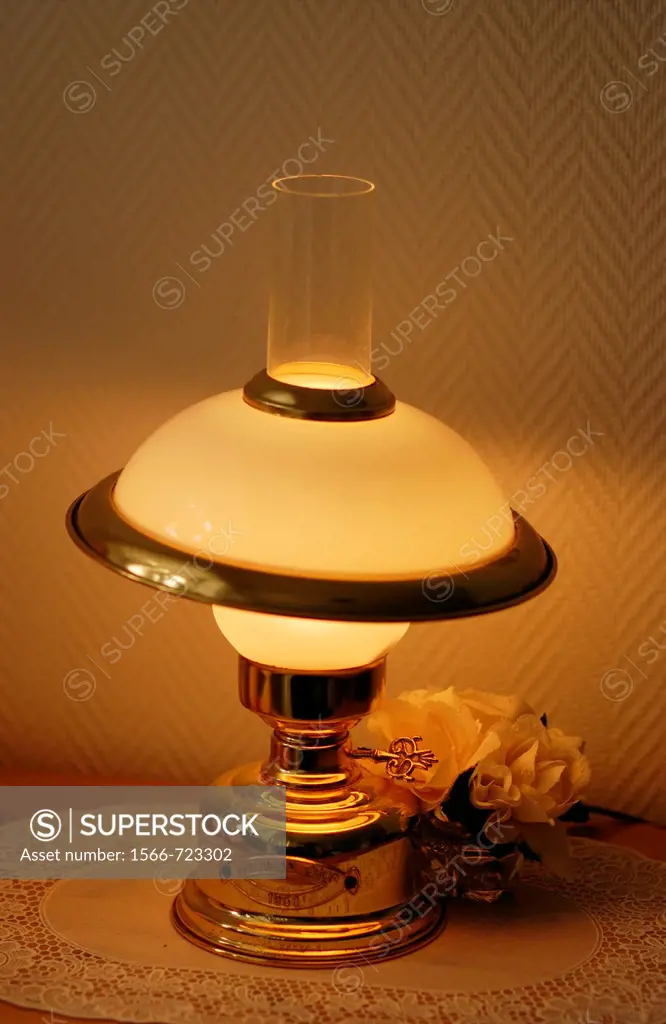 A modern table lamp looks like old