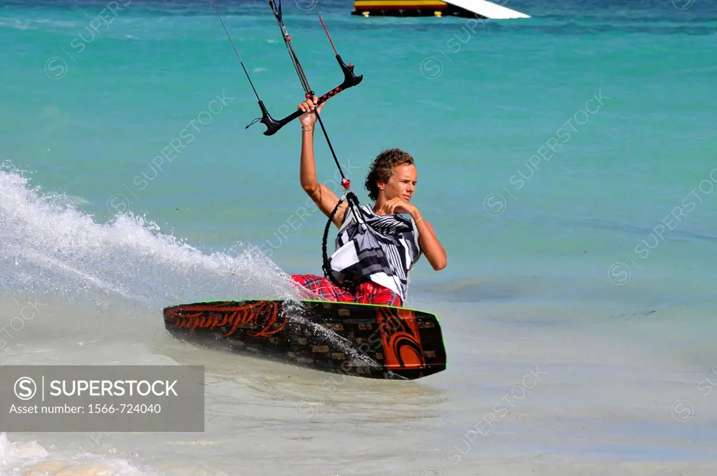 Kitesurfing Jabberwock Beach St  John´s Antigua Caribbean Cruise NCL