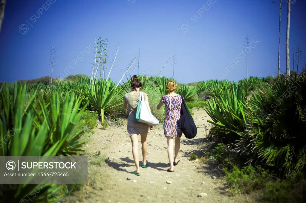 Two girls in Cabo de Gata, Almeria, Spain