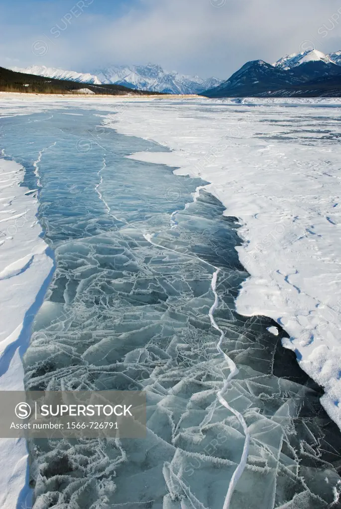Abraham Lake in winter, Alberta Canada