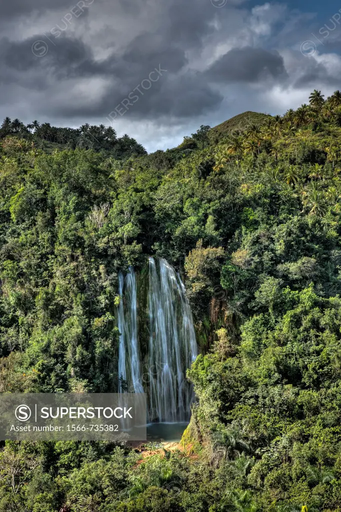 Waterfall Cascada El Limon, Las Terrenas, Samana Peninsula, Dominican Republic