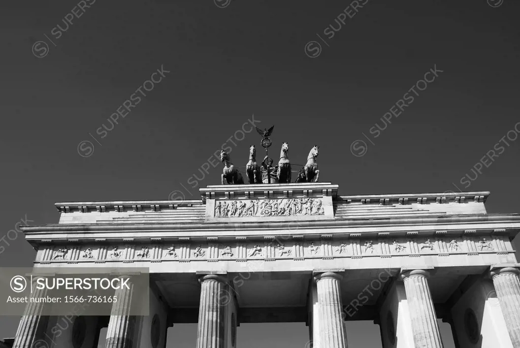 Quadriga on Top of the Brandenburg Gate in Berlin