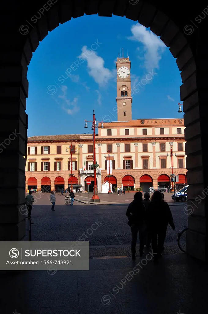 Italy, Emilia Romagna, Forlì, Piazza Aurelio Saffi, City hall
