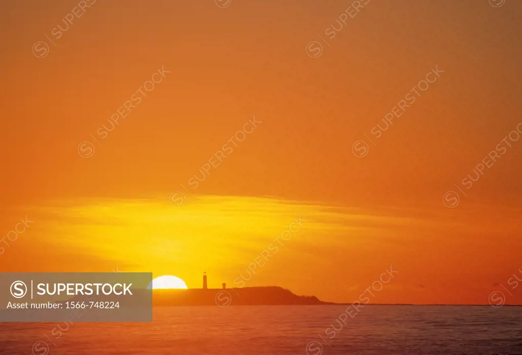 Sunset over Destruction Island and Lighthouse, Olympic National Park, WA