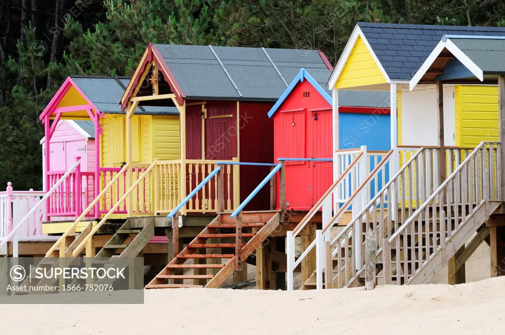 Beach Huts at Wells-Next-The-Sea, Norfolk, England, UK