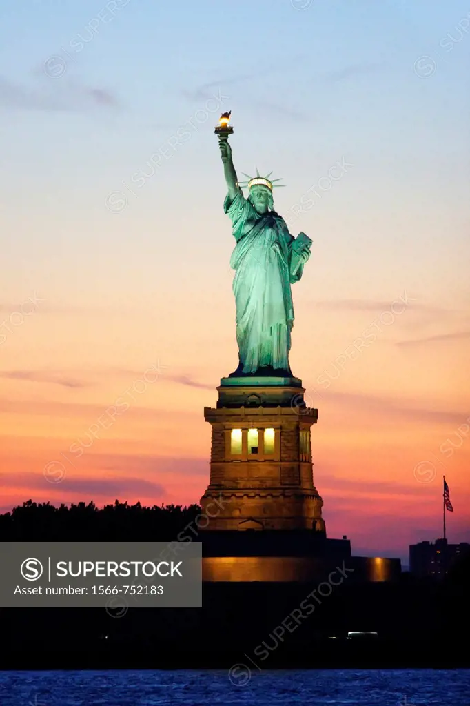 The Statue of Liberty in Liberty Island in New York Harbor