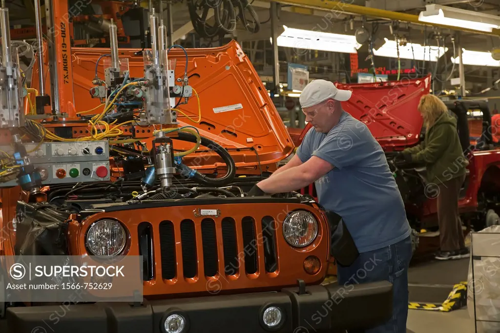 Toledo, Ohio - Workers assemble a Jeep at a Chrysler assembly plant