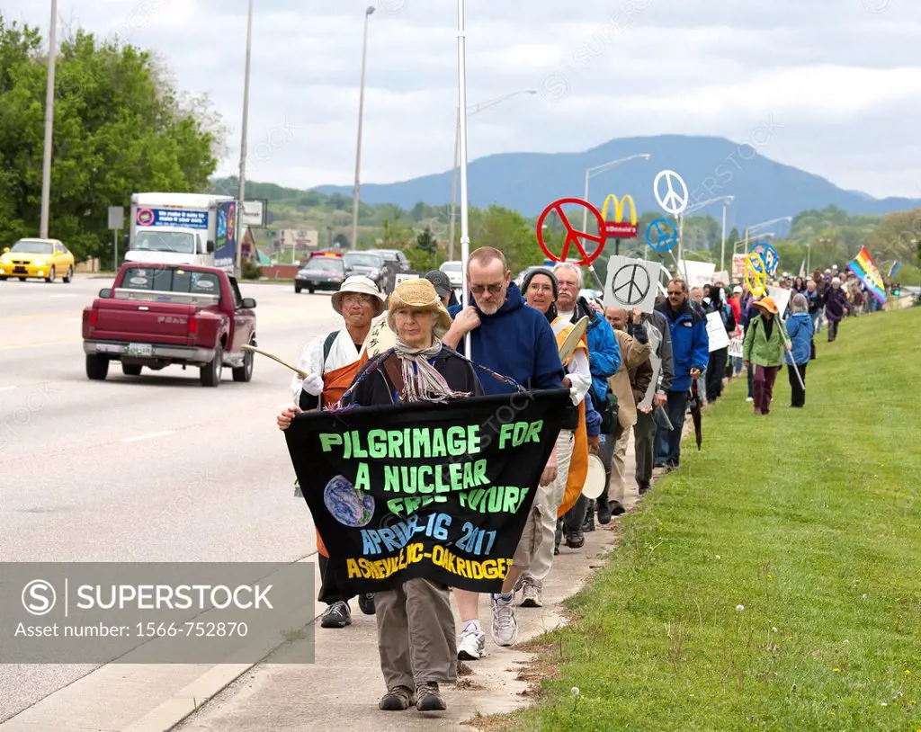 Oak Ridge, Tennessee - Anti-nuclear weapons activists marched through Oak Ridge and rallied at the gates of the Y12 nuclear weapons complex to protest...