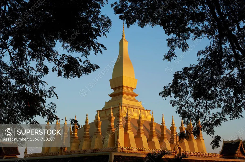 Laos, Vientiane city, Pha That Luang stupa