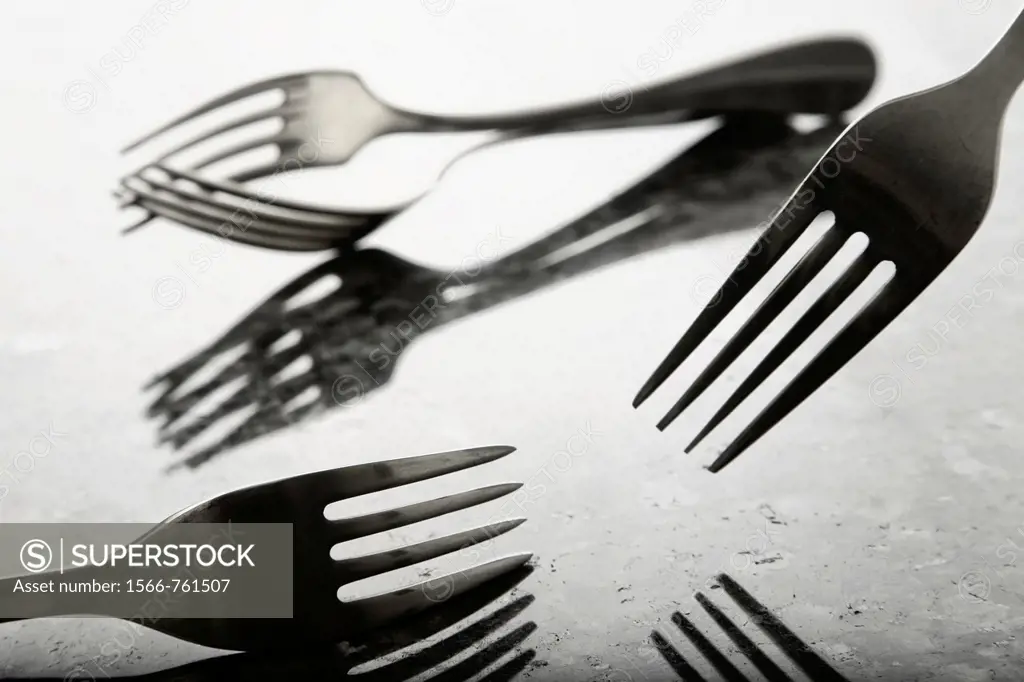 Forks in a film noir style