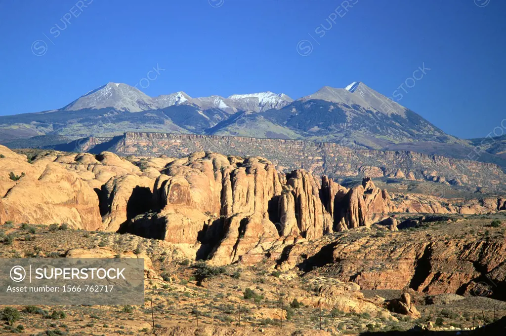 The LaSal Mountains near Moab, Utah, USA