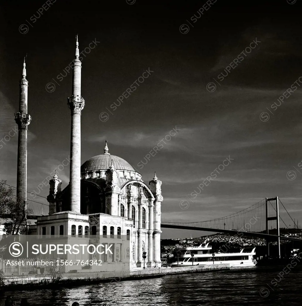 Ortakoy Mosque at Ortakoy in Istanbul in Turkey in the Middle East.
