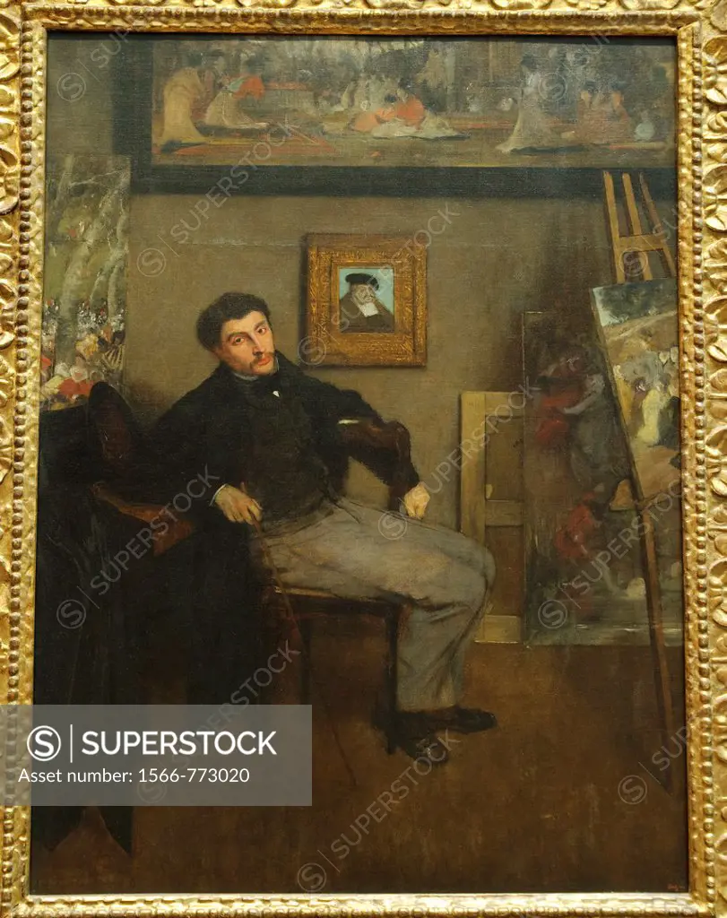 James-Jacques-Joseph Tissot 1836-1902, ca  1867-68, Edgar Degas, French, Oil on canvas 59 5/8 x 44 in , 151 4 x 111 8 cm, Metropolitan Museum of Art, ...