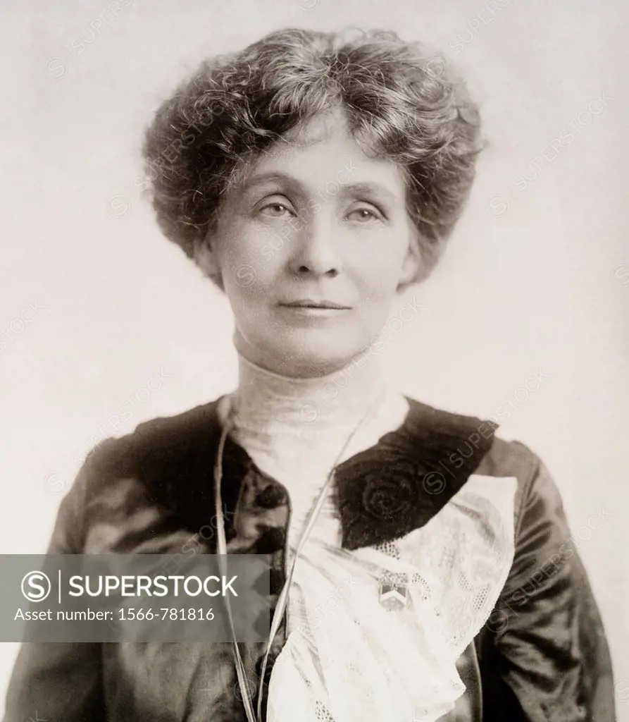 Mrs Emmeline Emily Pankhurst,1858 - 1928  English political activist and leader of British suffragette movement