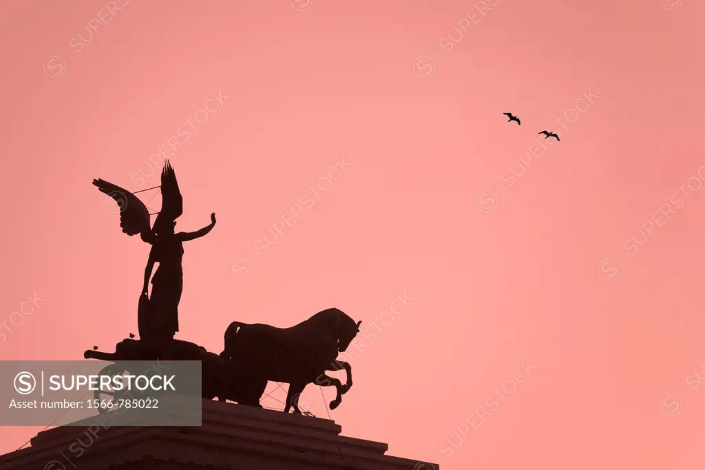 Statue of Goddess Victory, Vittorio Emanuele II Monument Il Vittoriano, Rome, Italy TONED