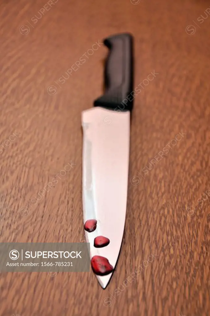 Knife with blood drops