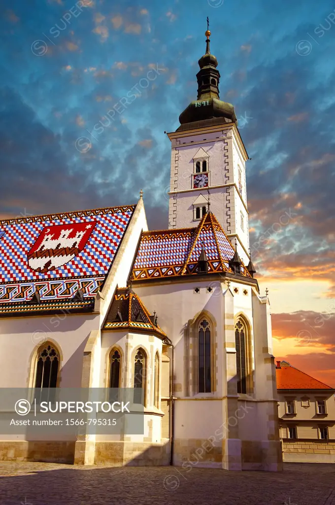 Late Gothic church of St  Mark´s Church Crkva sv  Marka , Zagreb, Croatia