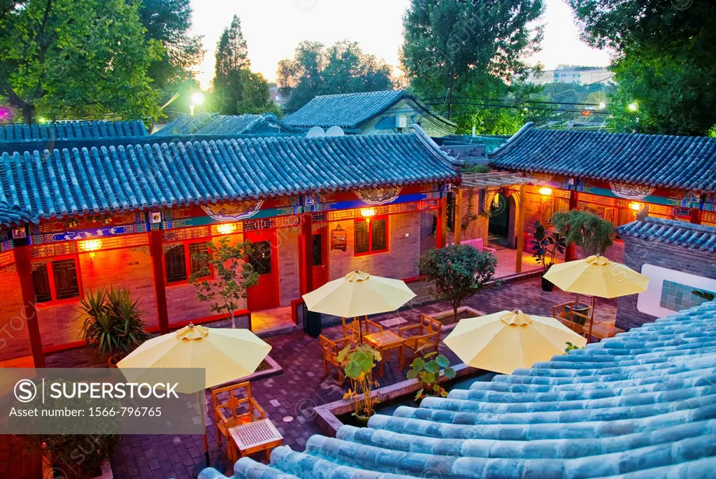Beijing, CHINA- Tourist Hotels, Exterior of the Boutique-Style Central COurtyard in an Old Hutong, the Cote Cour S L , 70 Yan Yue Hu Tong, DongChengQu