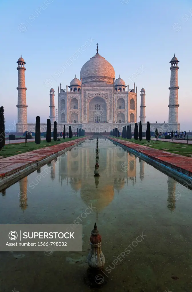 India - Uttar Pradesh - Agra - the Taj Mahal and reflection