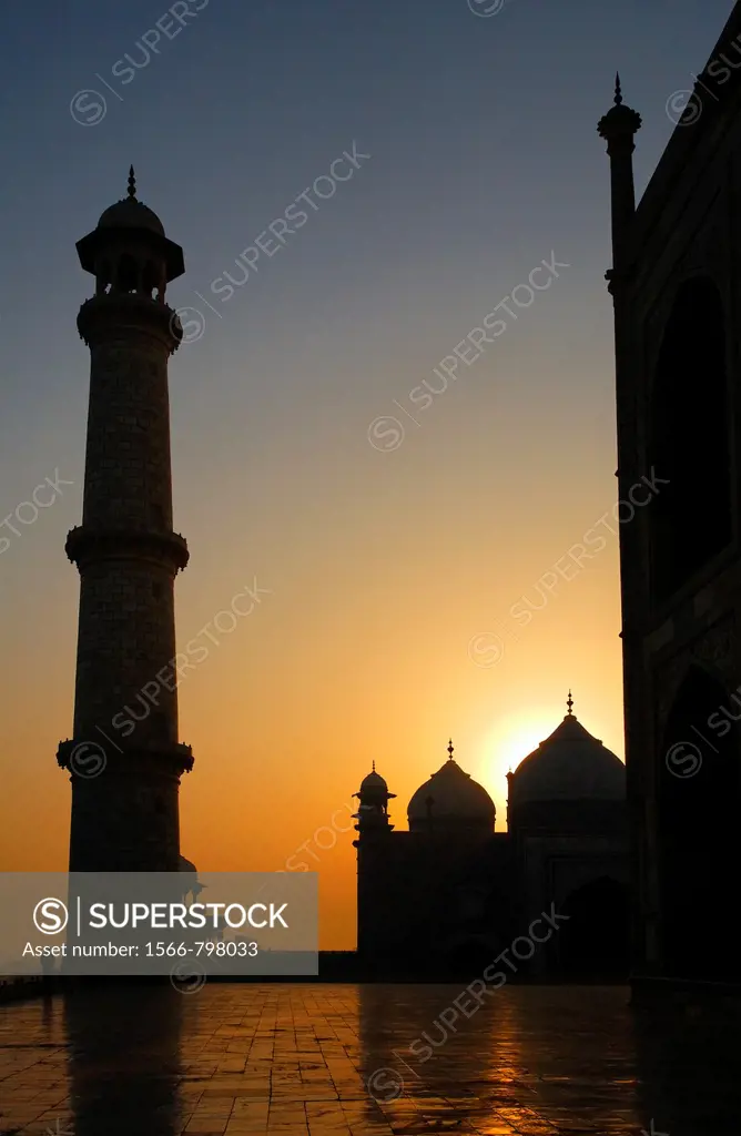 India - Uttar Pradesh - Agra - a minaret of the Taj Mahal