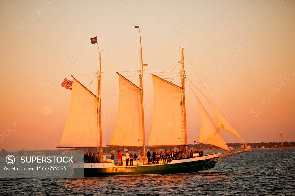 Schooner Pride sunset cruise of the harbor in Charleston, SC