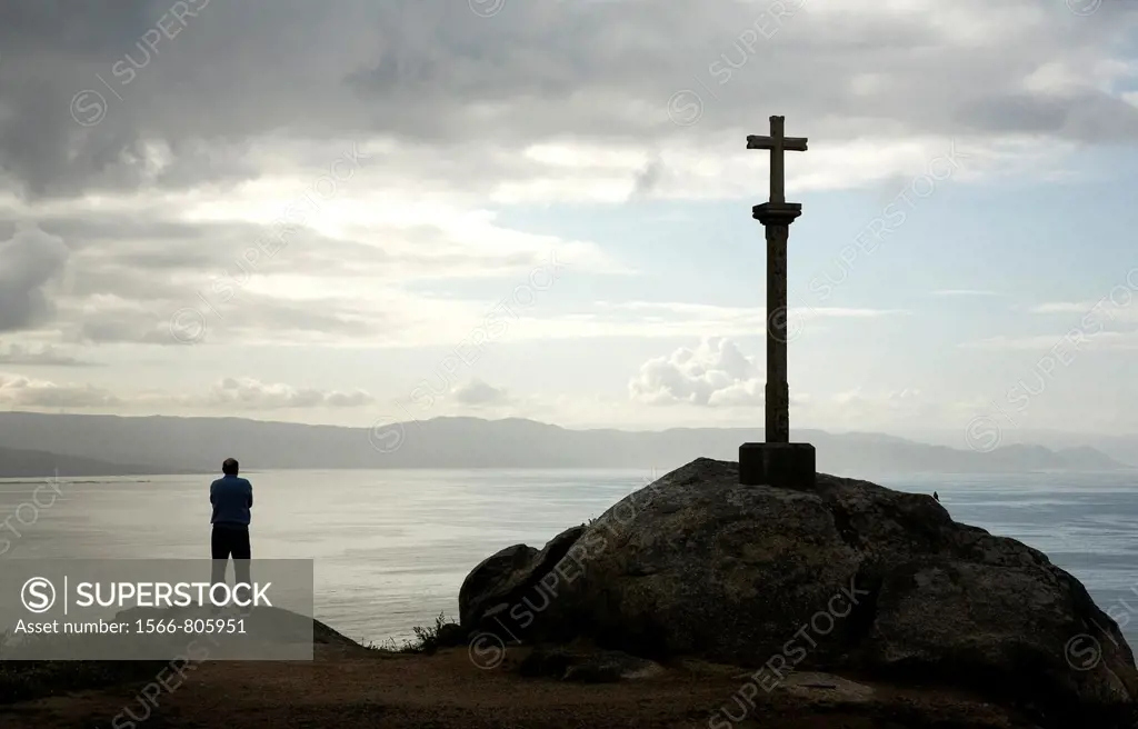 Cross in Finisterre´s Lighthouse  Fisterra, Coruña, Galicia, Spain