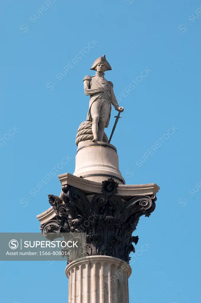 Nelson statue at Trafalgar Square in London,England