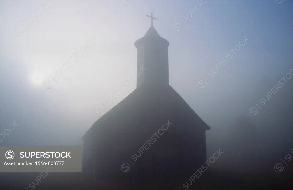A small church in the vicinity of Caulin village on Chiloe Island, Chile
