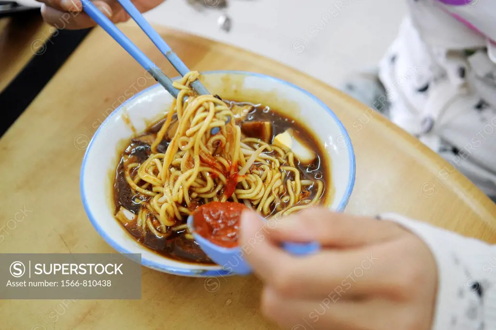 Loh Mee Malaysian noodle, Bangkok food court, Bangkok, Thailand