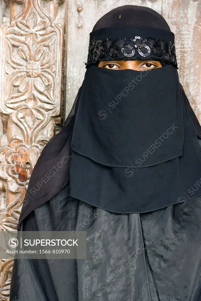 Portrait of woman in Lamu Town - Lamu Island, Kenya