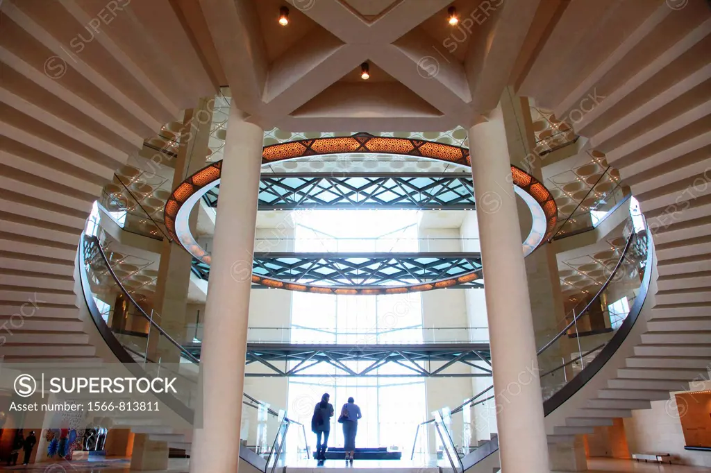 Qatar, Doha, Museum of Islamic Art, interior, I M  Pei, architect,