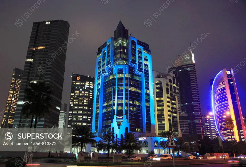 Qatar, Doha, Al Corniche Street, modern architecture, skyscrapers,