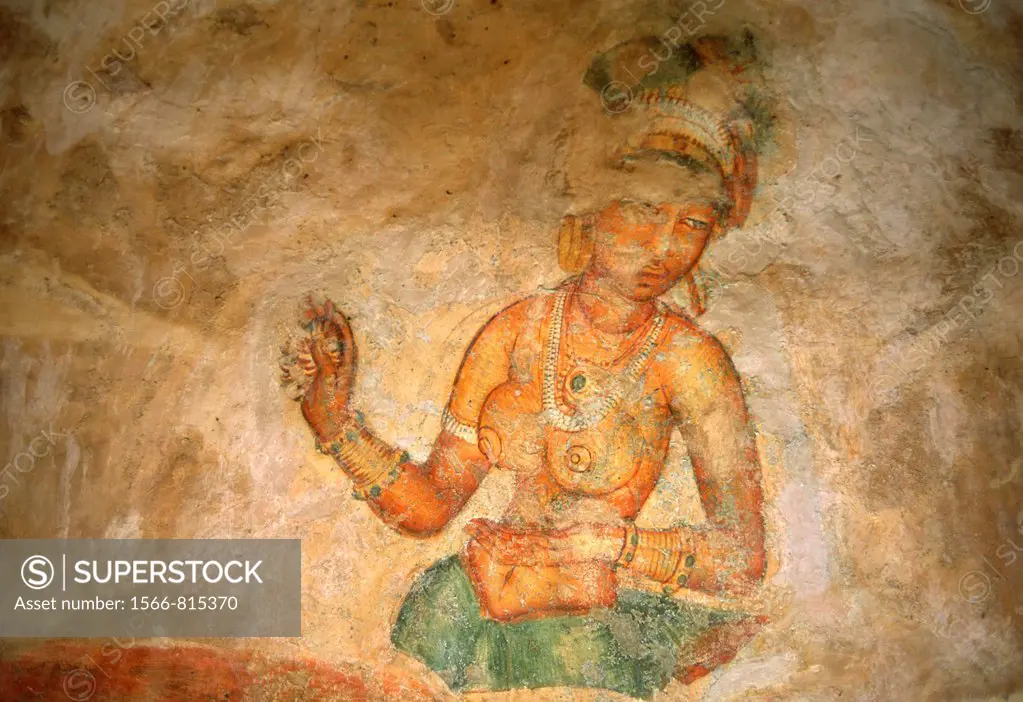 Sri Lanka, Sigiriya, frescoes, Sigiriya Damsels,
