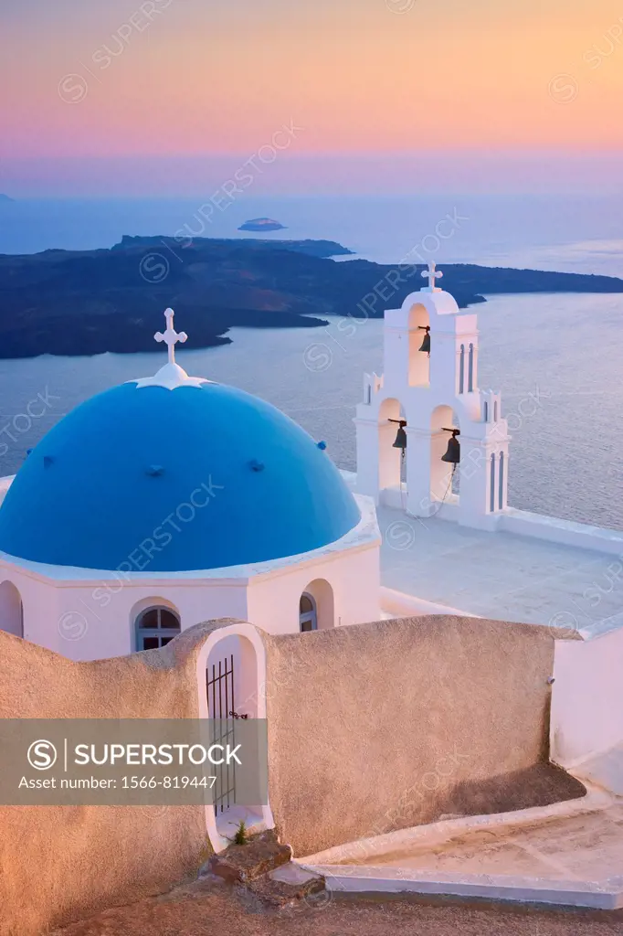 Agios Minas Church in Firostefani, Santorini Island, Cyclades, Greece